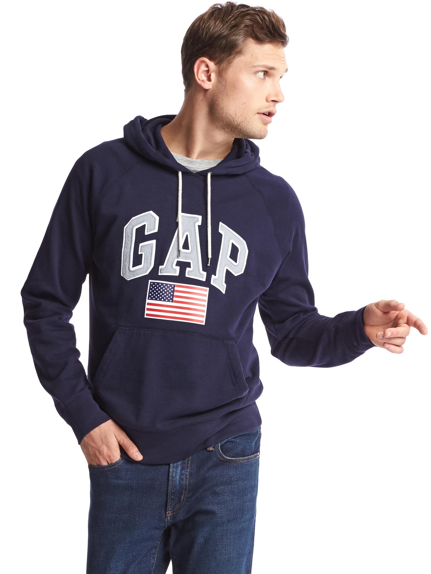 Gap公式オンラインストア | アメリカ国旗ロゴ プルオーバーパーカー
