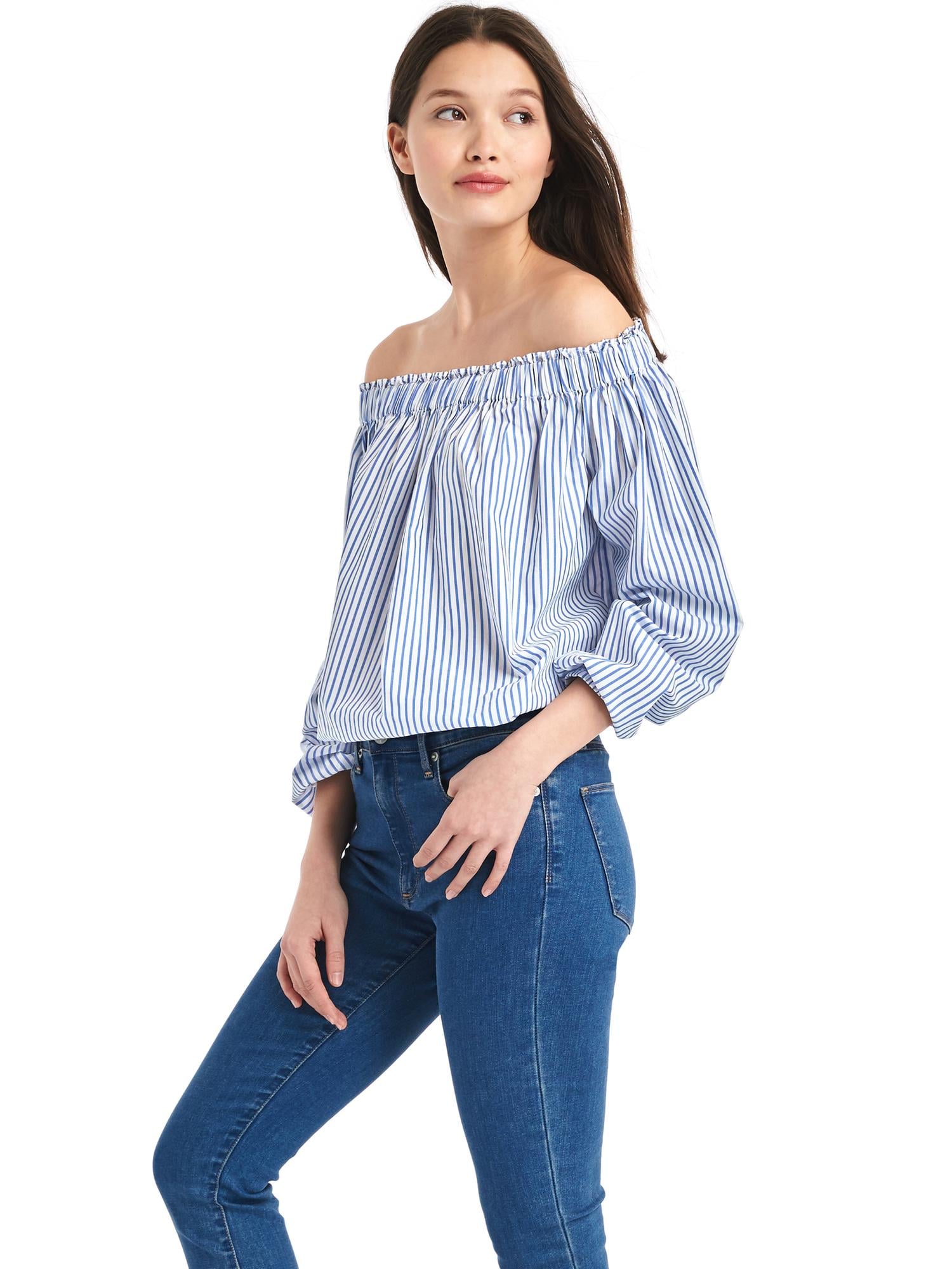 Gap公式オンラインストア | オフショルダー ストライプトップス