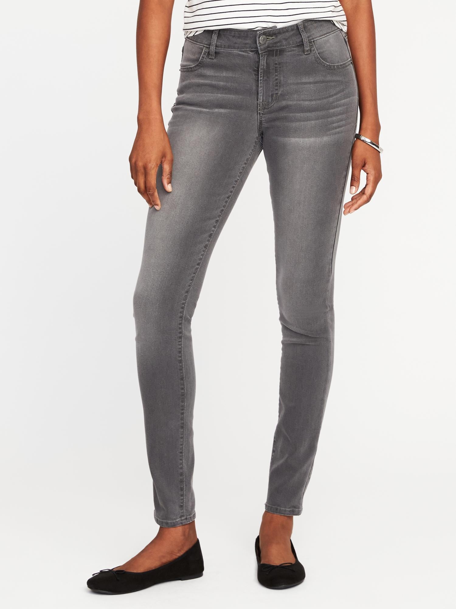 Mid-Rise Wow Super-Skinny Pop-Color Jeans for Women