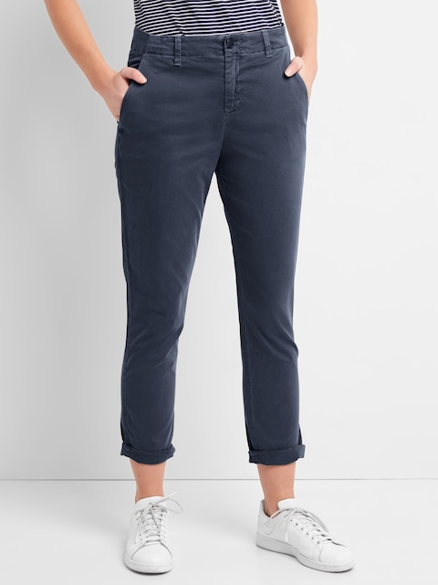 Girlfriend Twill Stripe Khakis