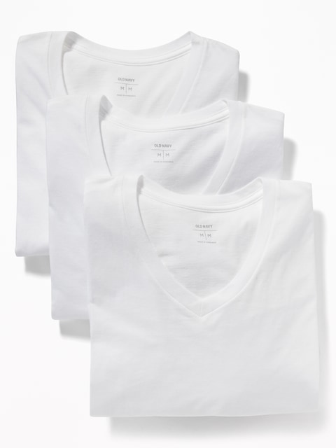 PAQUET DE TROIS T-SHIRTS À COL EN V POUR HOMME