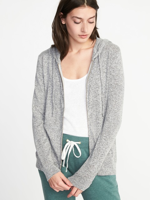 Relaxed Plush-Knit Sleep Hoodie for Women