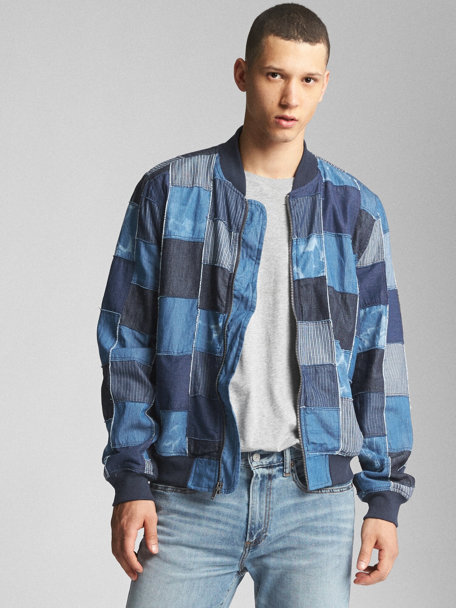 【D&G】ボンバージャケット オーバーフィットデニムパッチワーク D&G】ボンバージャケット オーバーフィットデニムパッチワーク