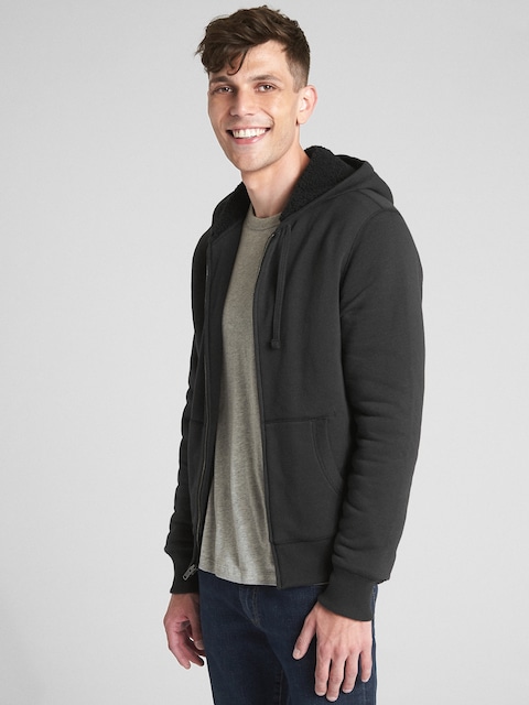 Sherpa-Lined Full-Zip Hoodie