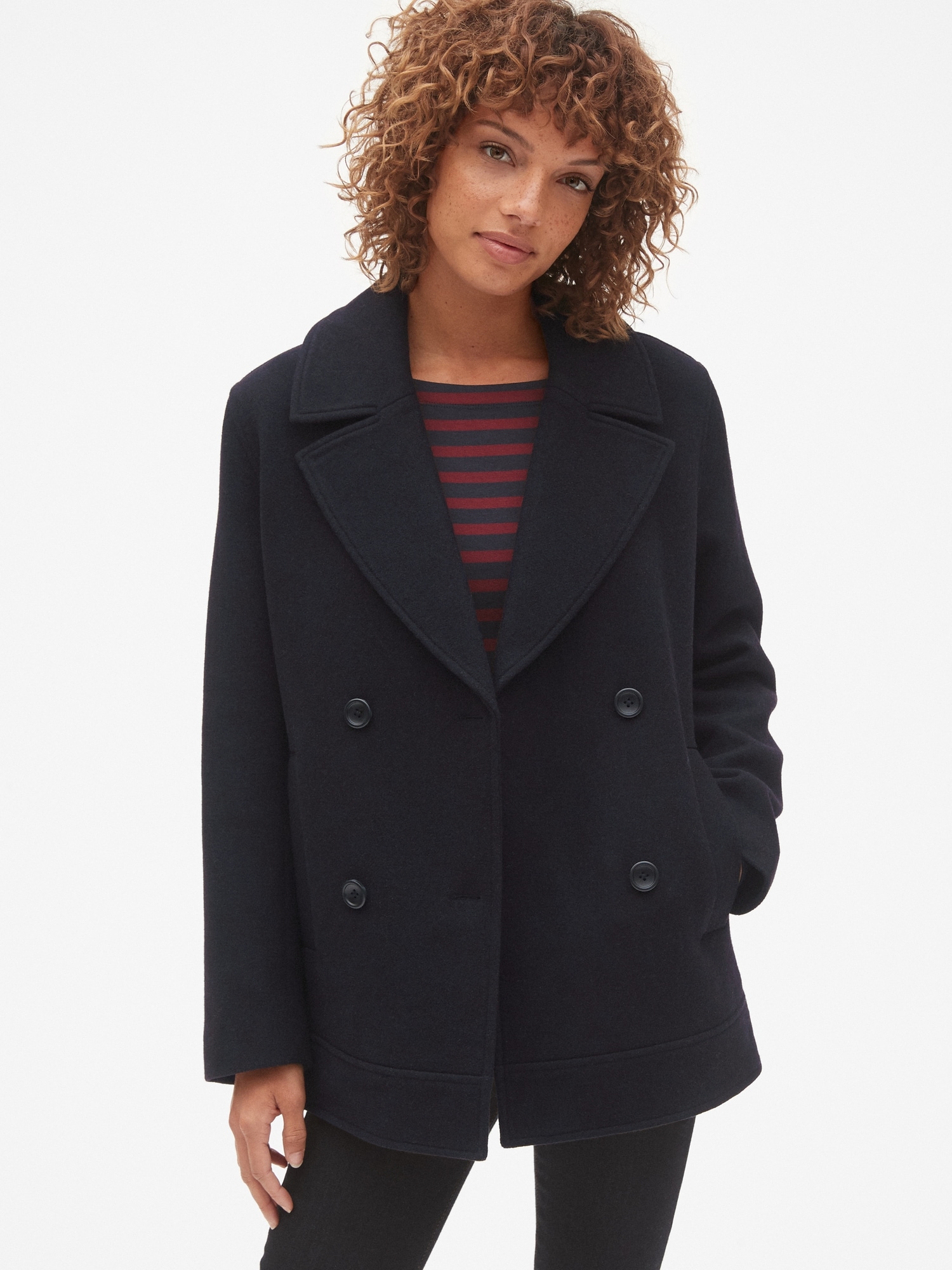 GAP - GAP ピーコート Pコート 定番 レディース S 黒 スクール