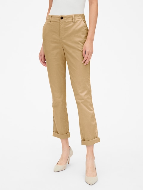 Girlfriend Twill Stripe Khakis