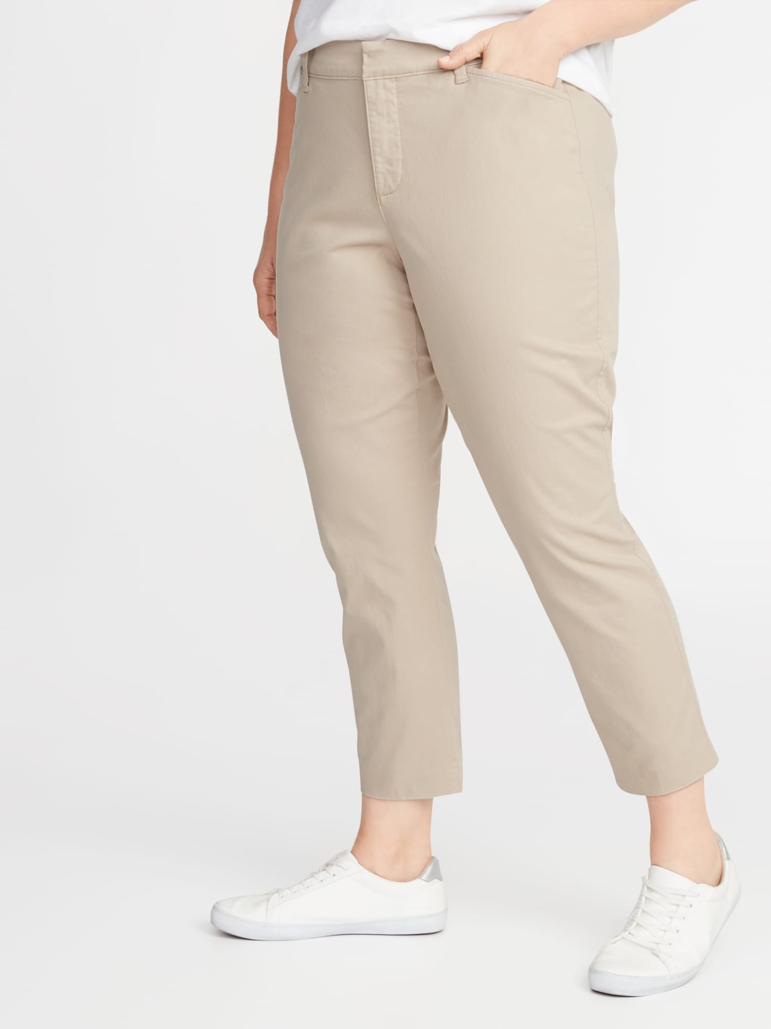 Mid-Rise Secret-Slim Pockets Plus-Size Pixie Chinos