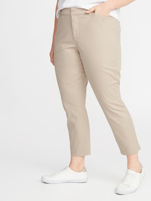 Mid-Rise Secret-Slim Pockets Plus-Size Pixie Chinos