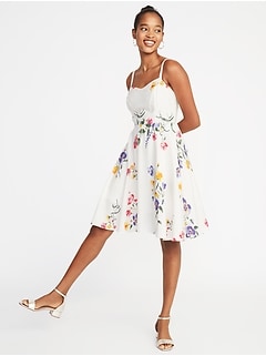 Fit & Flare Floral Cami Dress for Women 
