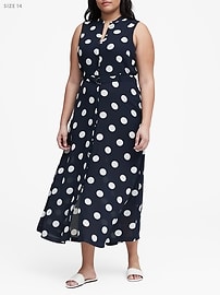banana republic black and white polka dot dress Georgia Dress w. Bow