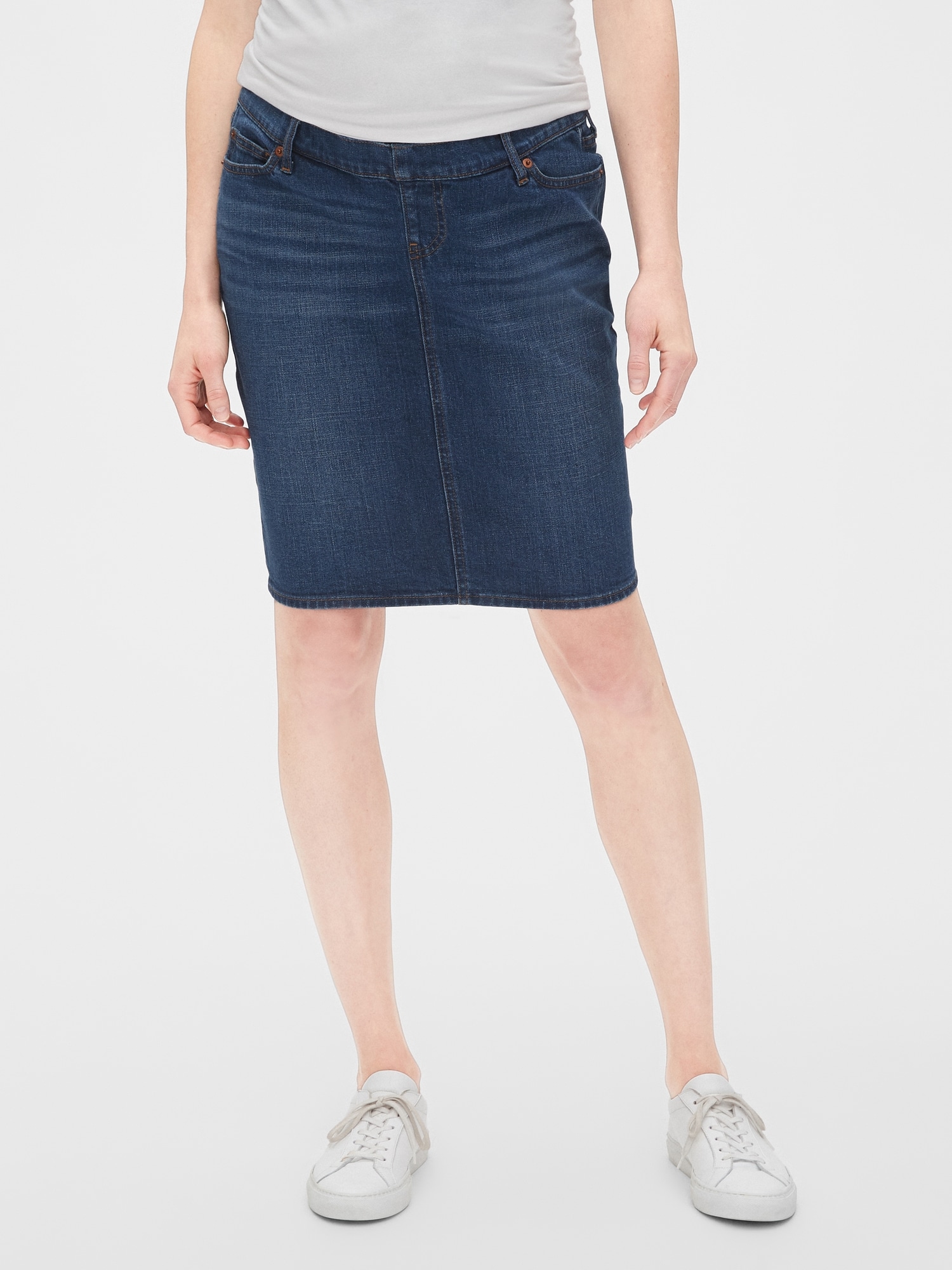 Maternity Full Panel Denim Skirt