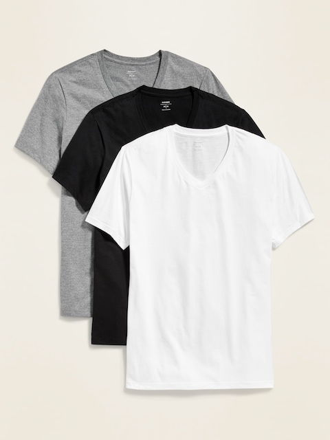 PAQUET DE TROIS T-SHIRTS À COL EN V POUR HOMME