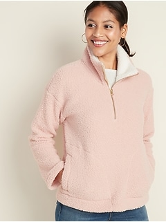 Plush Sherpa 1/4-Zip Pullover for Women 