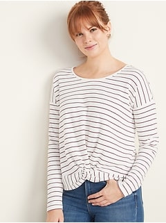 Twist-Front French Terry Top for Women   