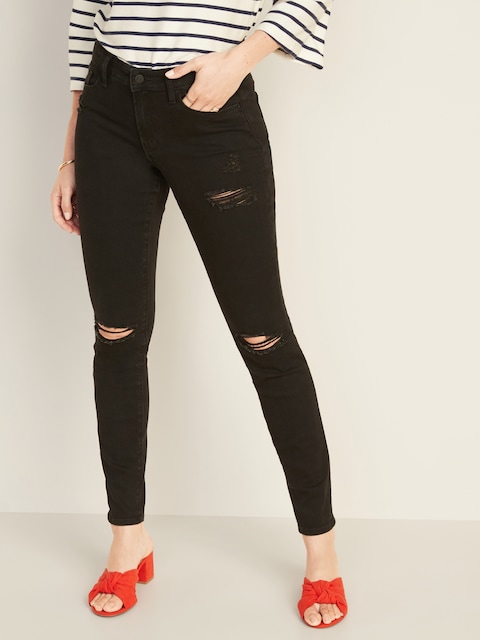 Mid-Rise Distressed Pop Icon Skinny Jeans for Women