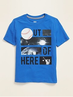 Boys Short Sleeve T-Shirt Crew-Neck Dragon Blue