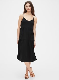 gap black midi dress