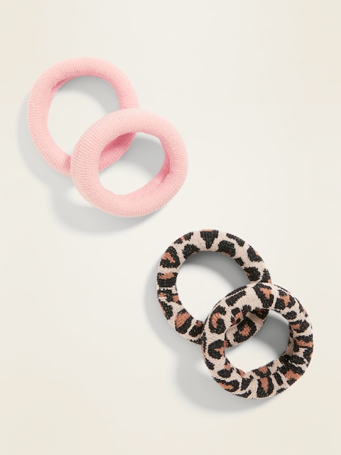 ÉLASTIQUES À CHEVEUX EN TRICOT CÔTELÉ POUR FEMME (PAQUET DE 4)