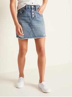 gap blue jean skirts