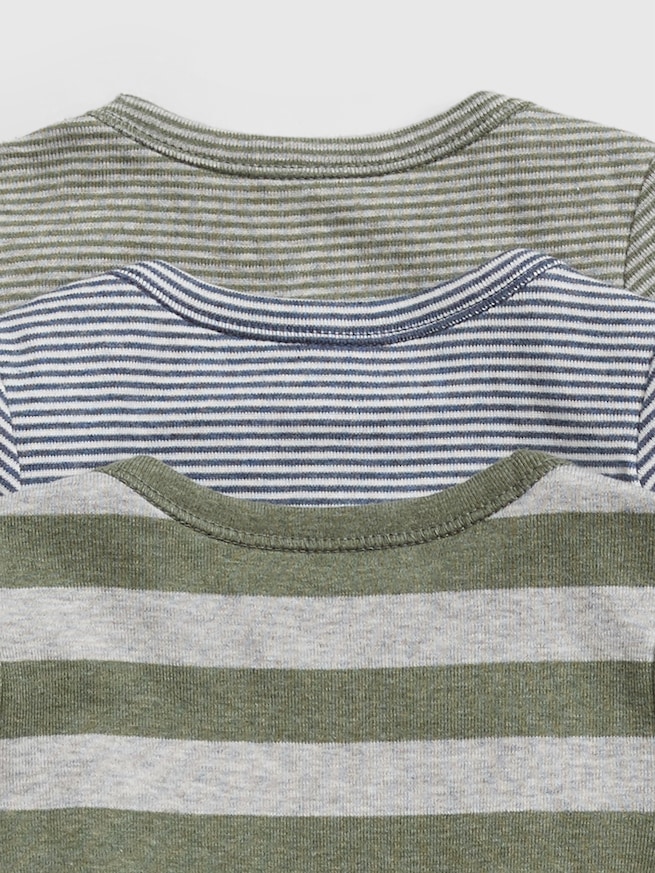 3枚組ストライプボディスーツ (ベビー)-1