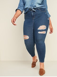 plus size ripped jeans cheap