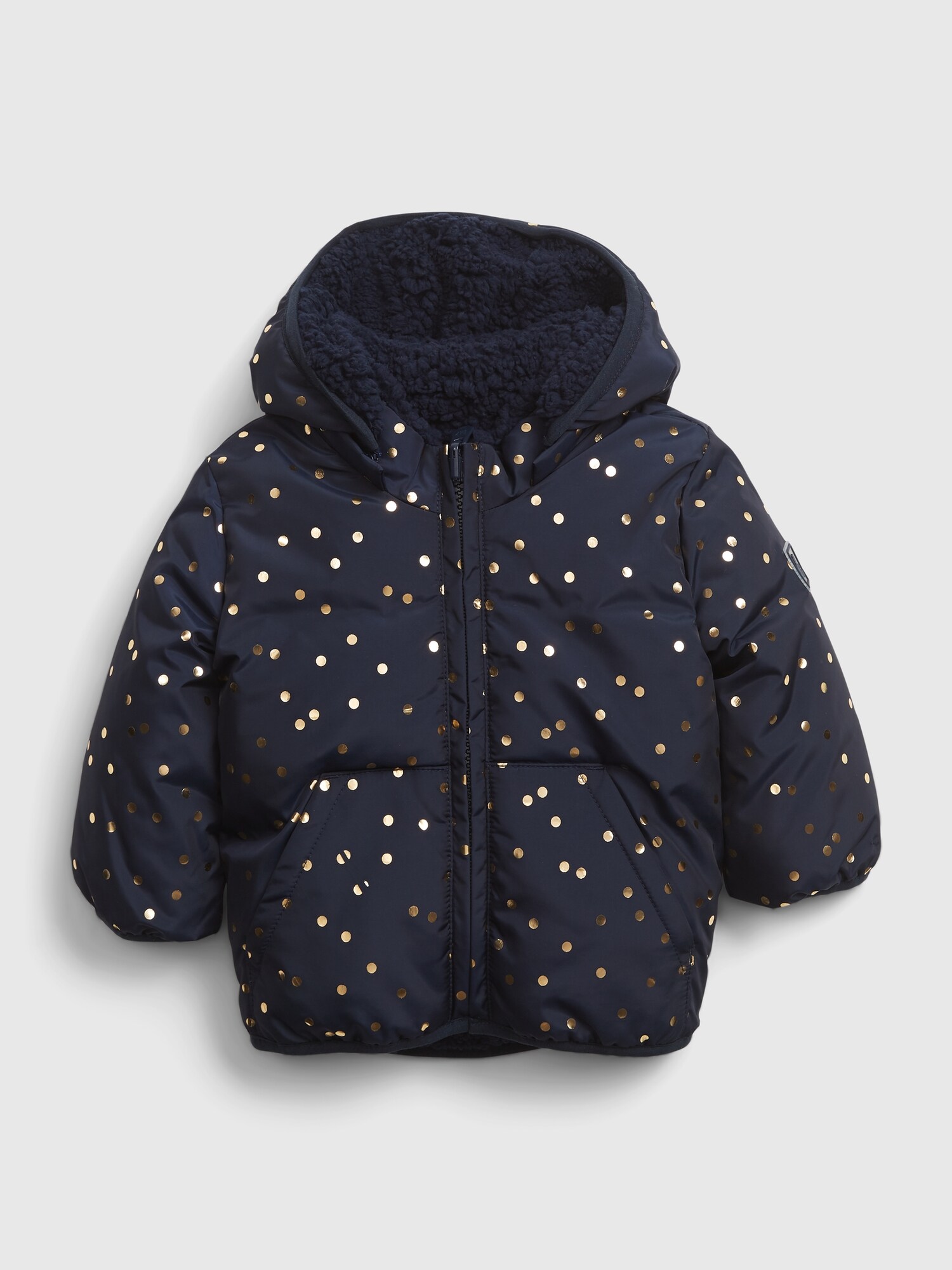 新品 GAP コールドコントロールマックス フード付きベロアパファージャケット コールドコントロール パファーベスト｜ギャップの通販｜&mall