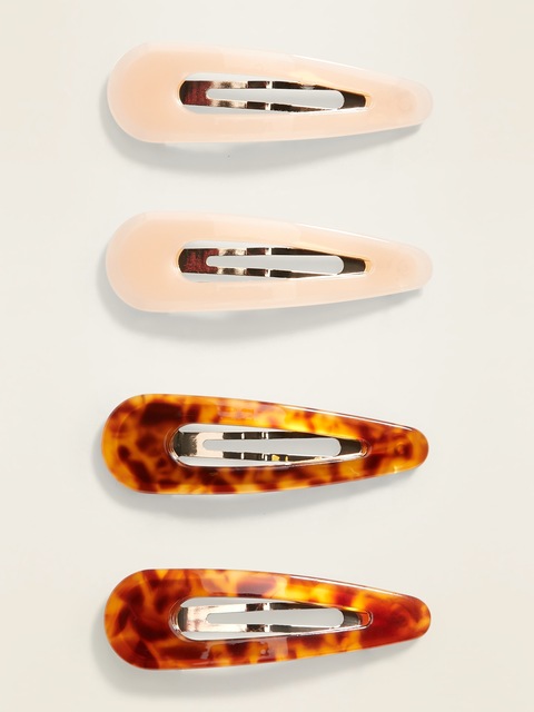 BARRETTES À PINCE-PRESSION POUR FEMME (PAQUET DE 4)