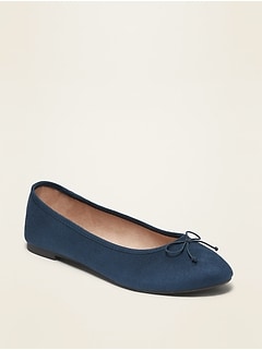 navy leather ballet pumps