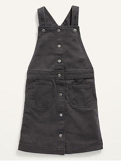girls black overall dress