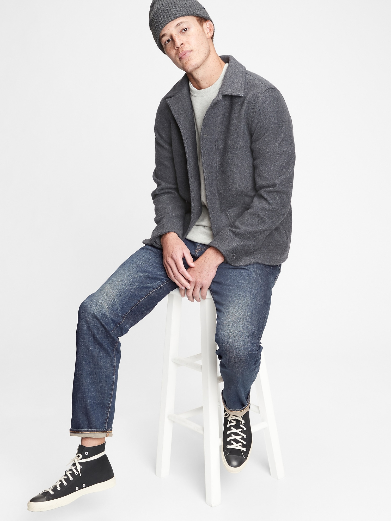 Athletic Taper Jeans in GapFlex - Dark Tinted