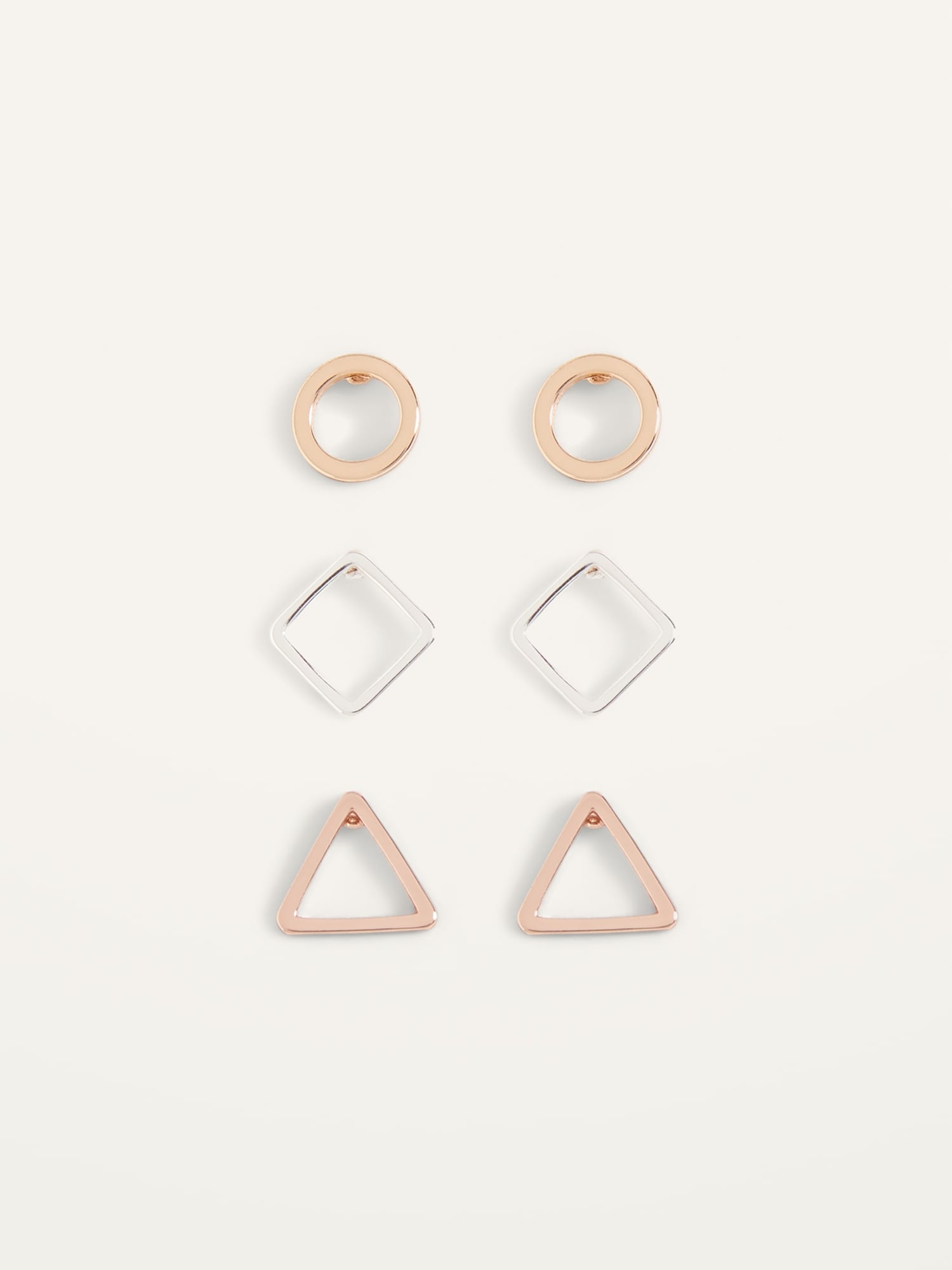 Geometric Stud Earrings Variety 3-Pack For Women