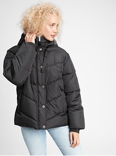 gap black puffer jacket