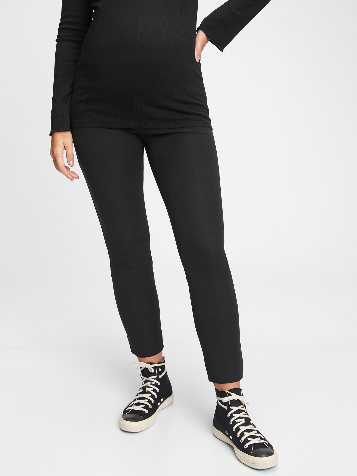Maternity Full Panel Skinny Pants with Bi-Stretch