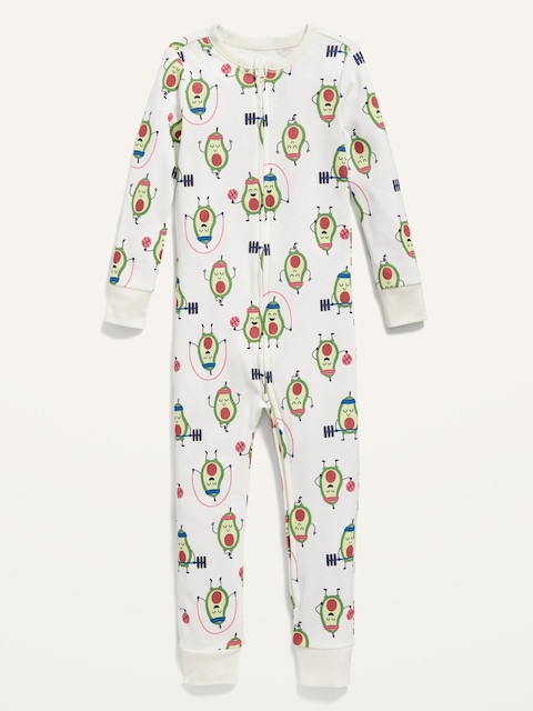 Unisex 2-Way-Zip Printed Pajama One-Piece for Toddler & Baby