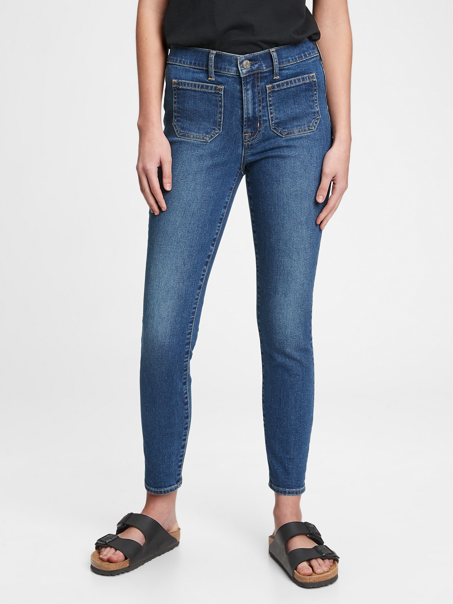Mid Rise True Skinny Jeans