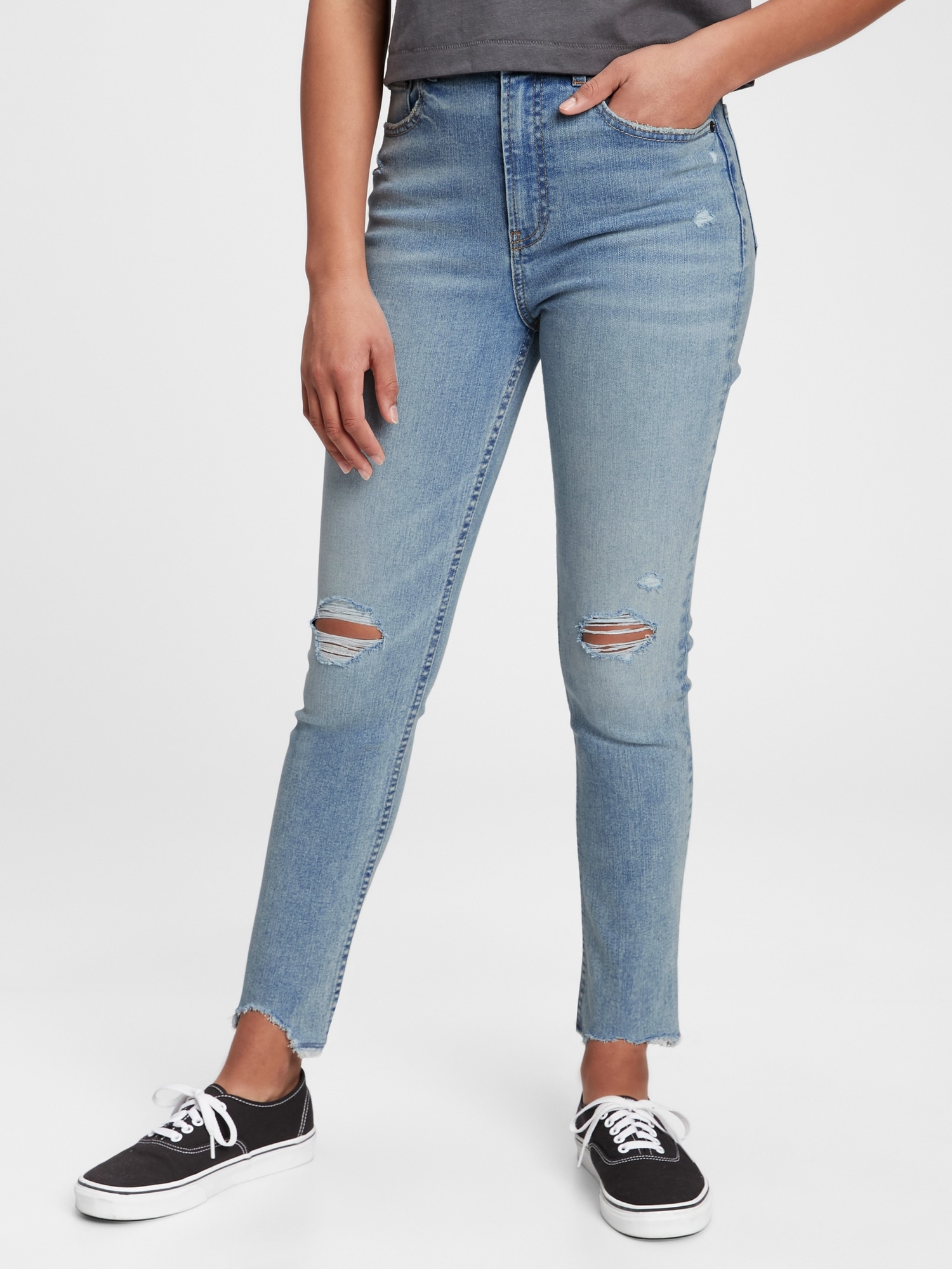 JEAN MOULANT EXTENSIBLE LONGUEUR CHEVILLE À TAILLE TRÈS HAUTE POUR ADOLESCENTE