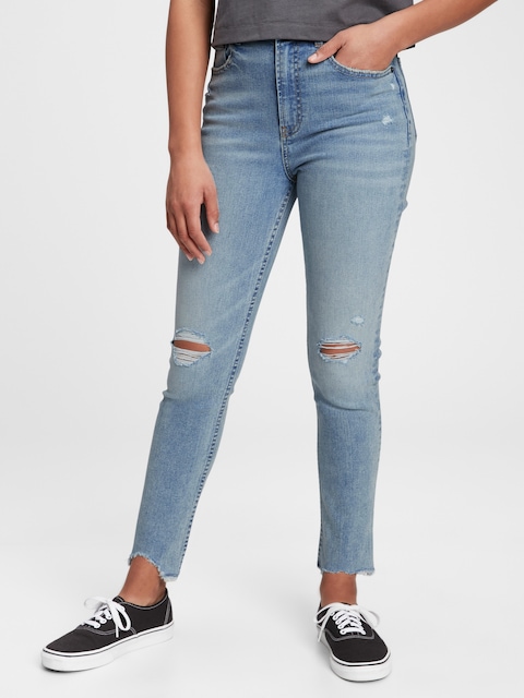 JEAN MOULANT EXTENSIBLE LONGUEUR CHEVILLE À TAILLE TRÈS HAUTE POUR ADOLESCENTE