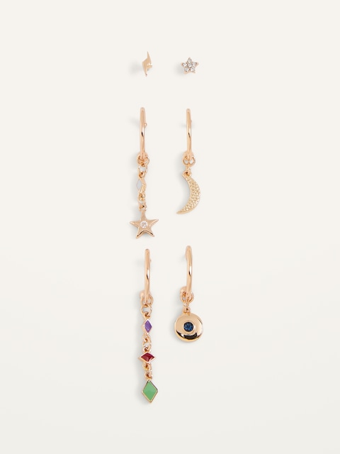 Gold-Toned Mix & Match Variety Earrings 3-Pack For Women