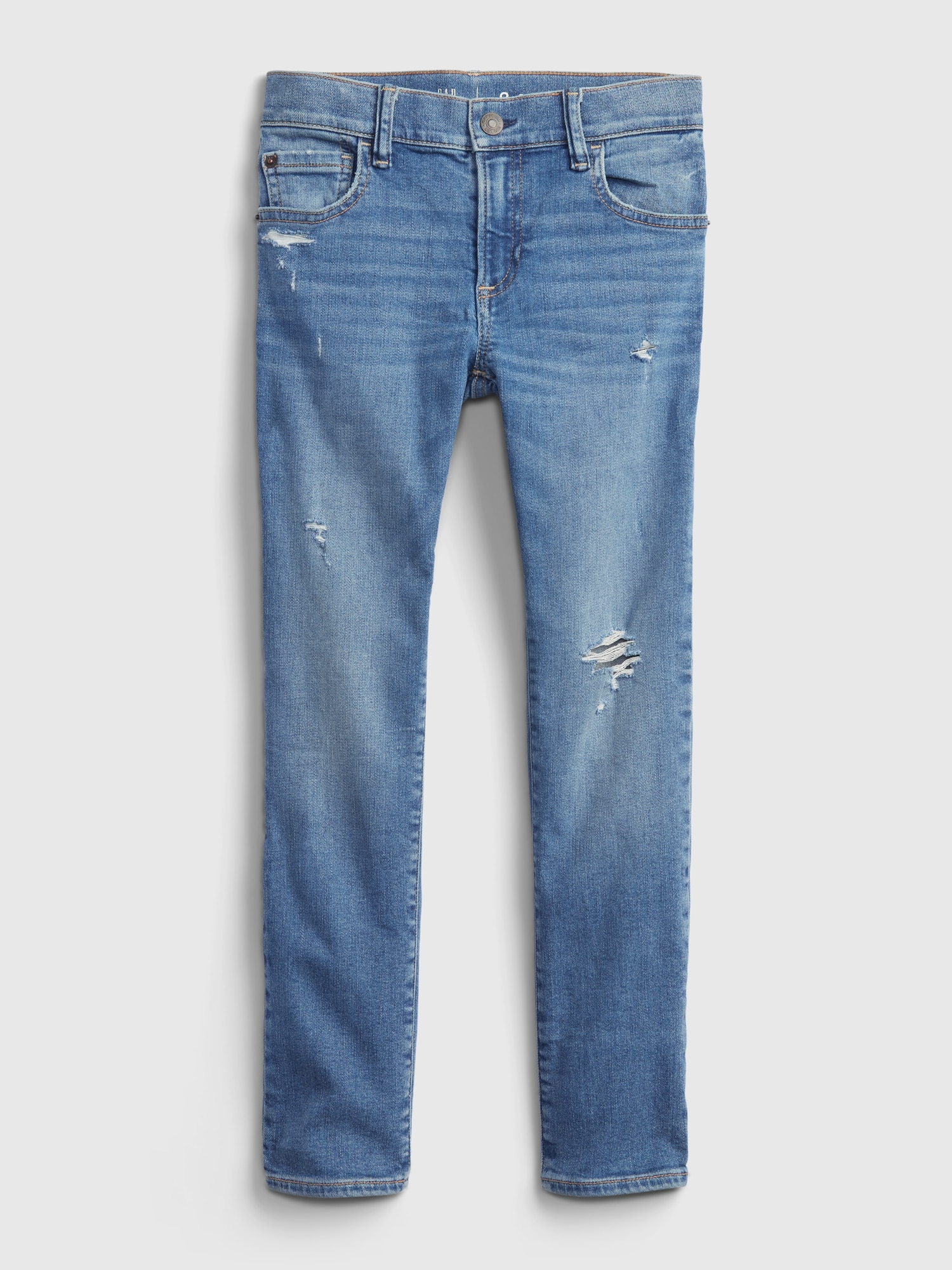Kids Soft Wear Destructed Slim Jeans with Washwell ™