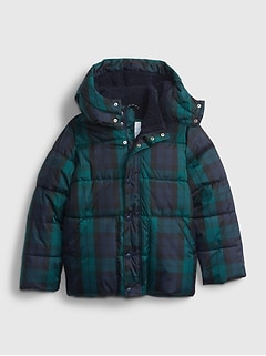 갭 보이즈 푸퍼 자켓 GAP Kids ColdControl Ultra Max Puffer Jacket,green blue plaid