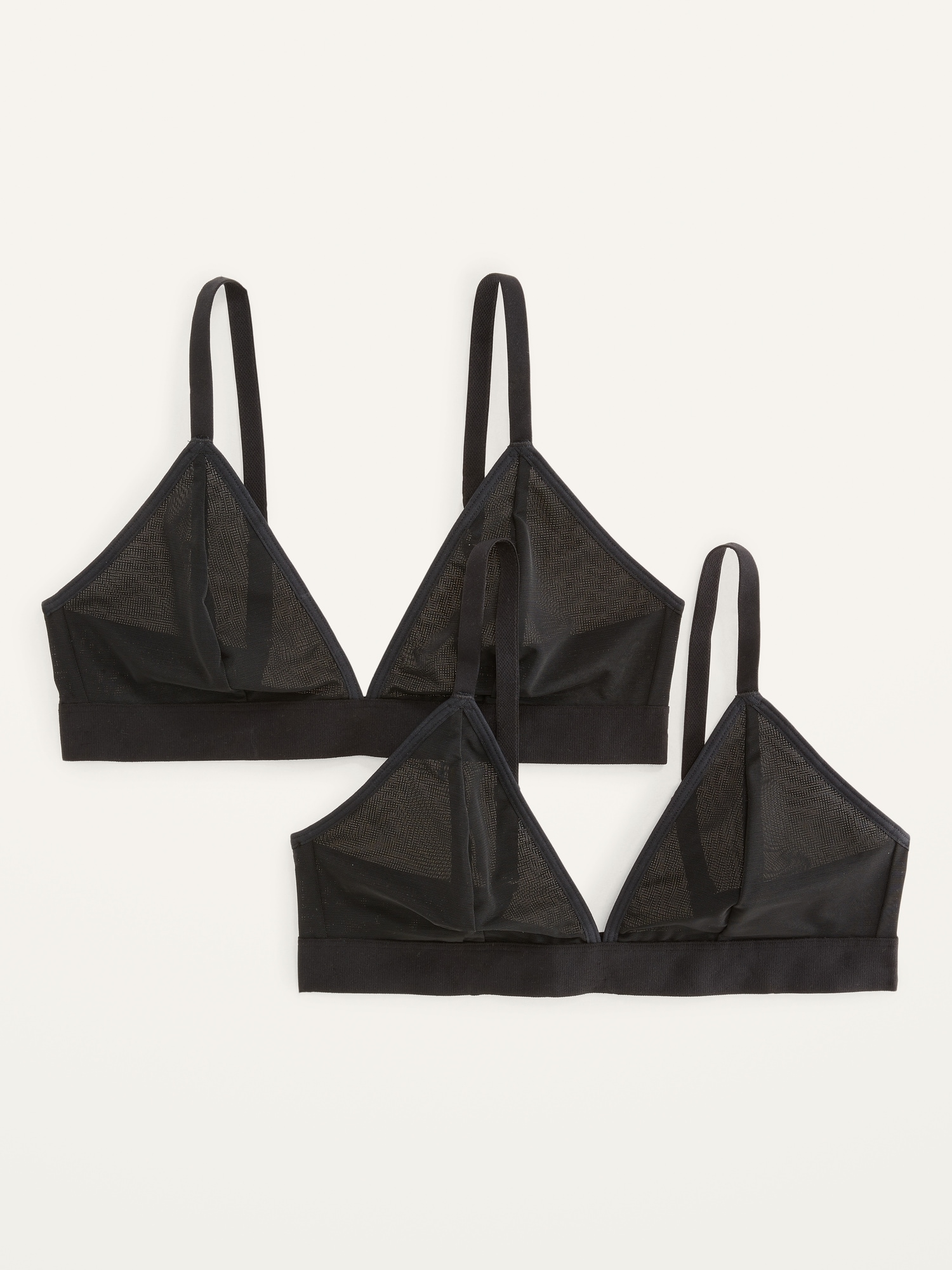 V-Neck Mesh Bralette Top 2-Pack