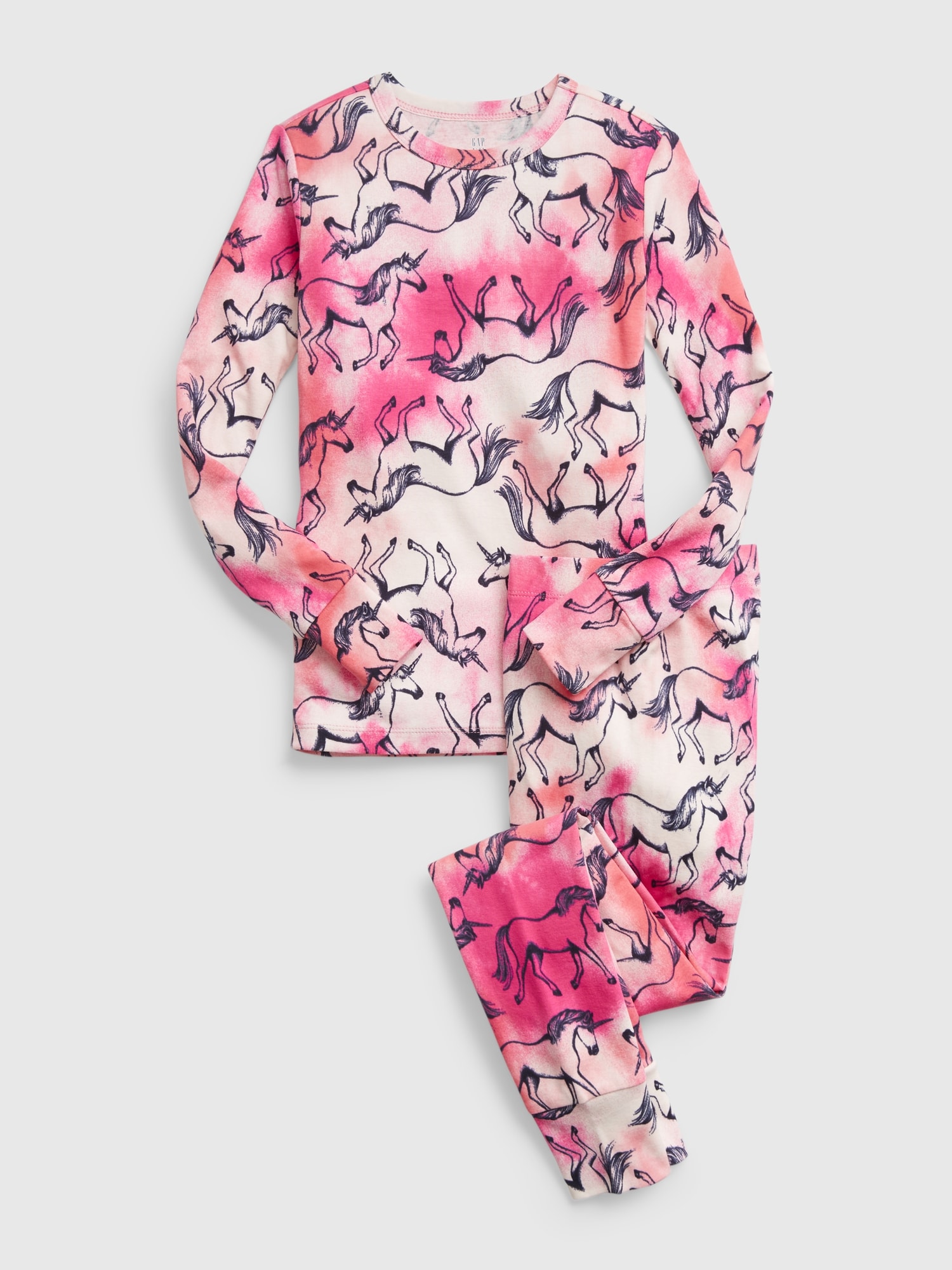 Kids 100% Organic Cotton Tie-Dye Unicorn Print PJ Set
