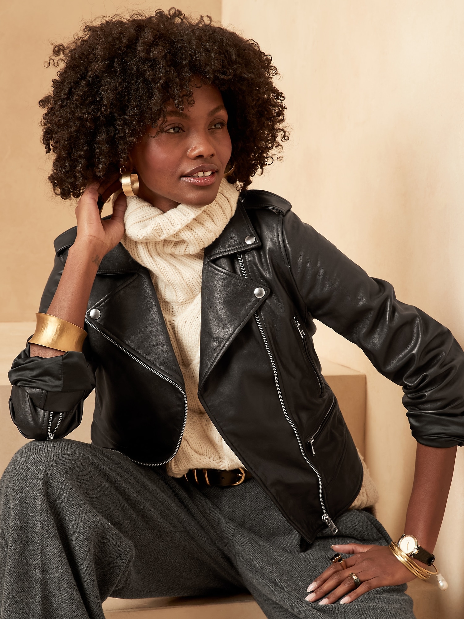 Classic Leather Moto Jacket