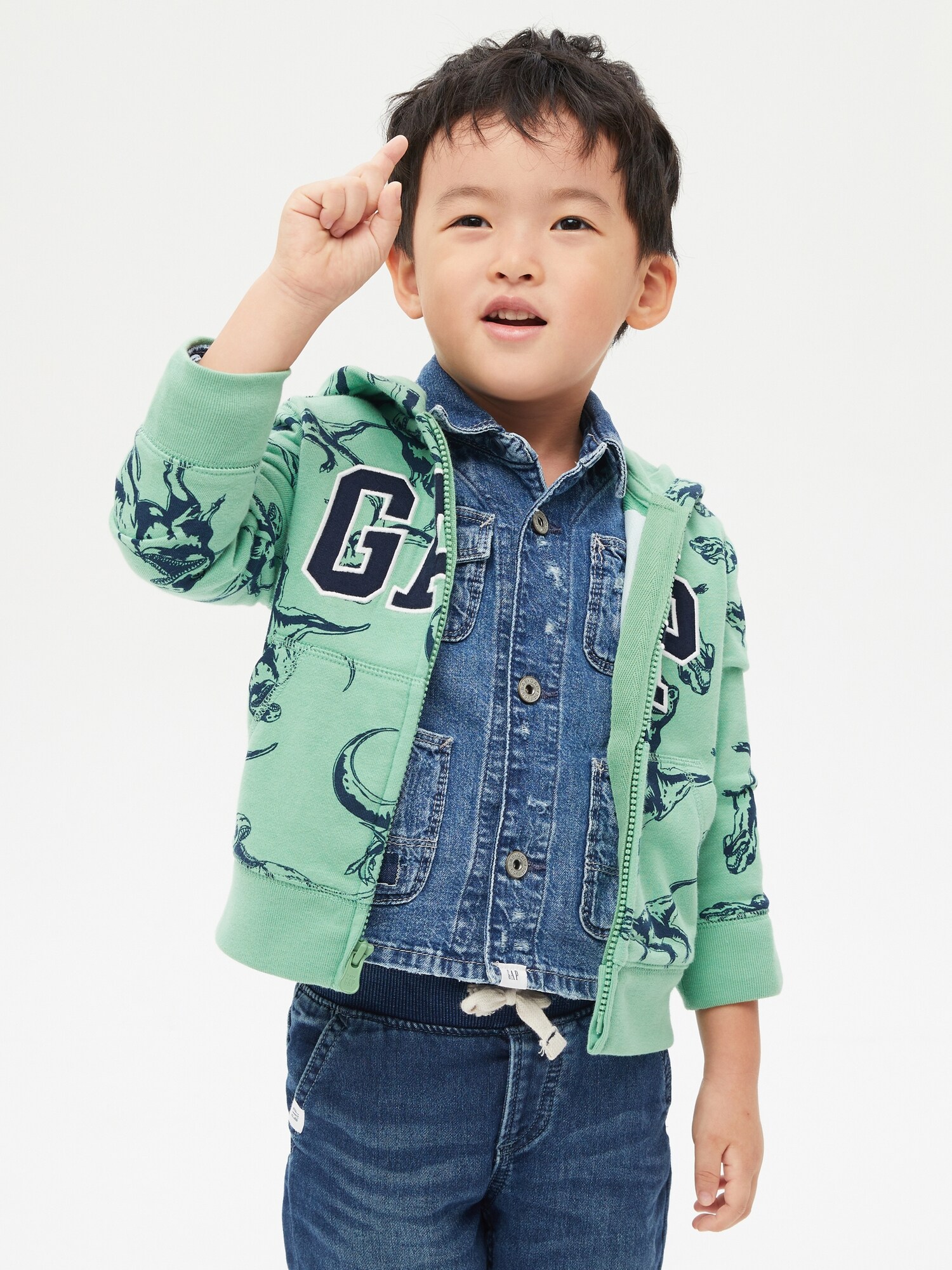 品数豊富！ GAP ジップパーカー セットアップ恐竜柄 12-18month 80