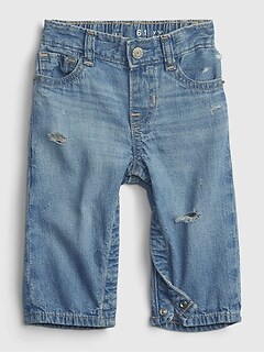GAP BABY BOY 3-6 mois bleu à Enfiler déchiré Cutoff Short en jean jeans pantalon 