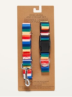 Oldnavy Printed Collar and Leash Set for Pets