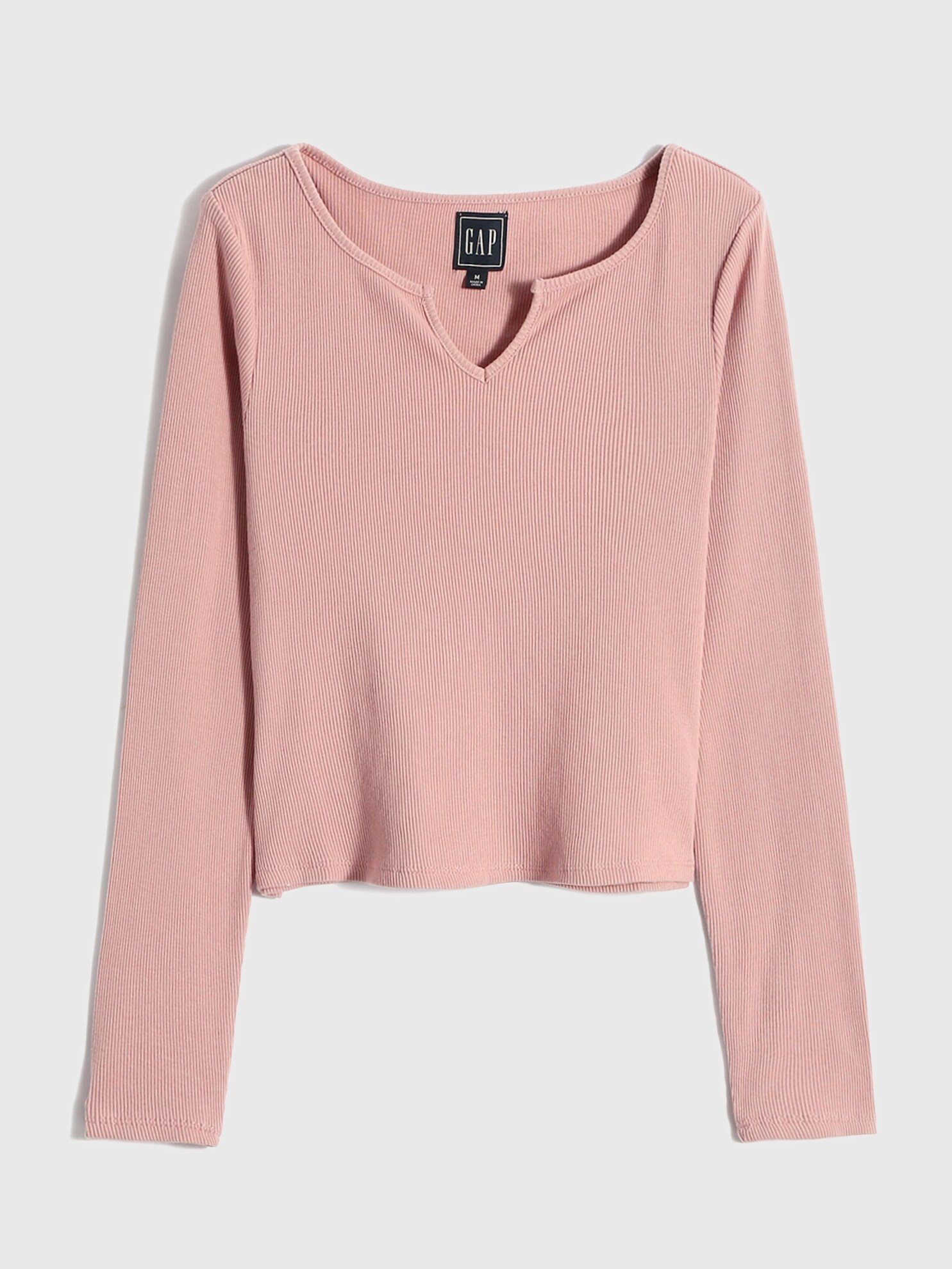Gap公式オンラインストア ノッチ リブ 長袖Tシャツ