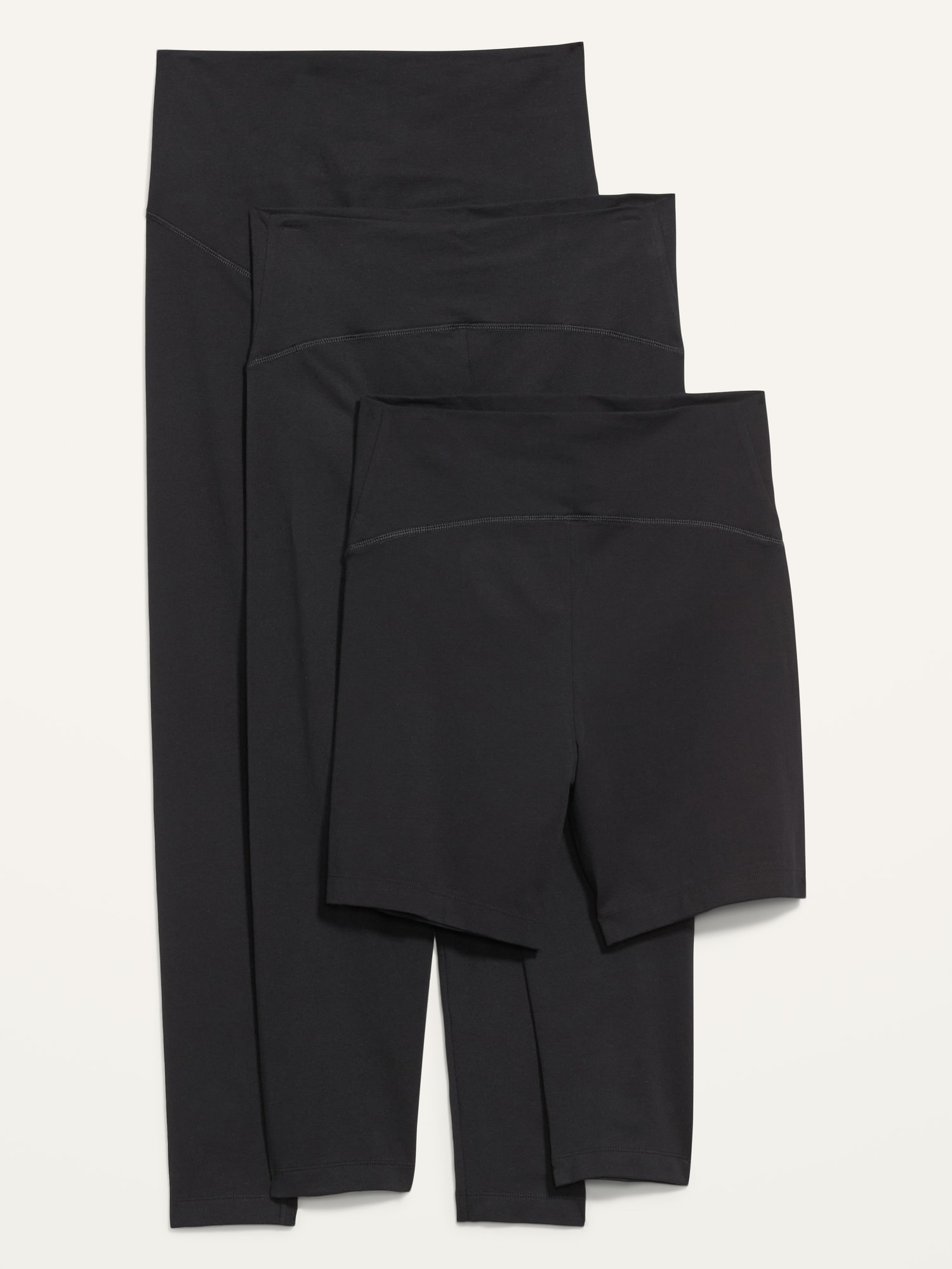 ENSEMBLE DE MATERNITÉ 3 PIÈCES AVEC LEGGING, CAPRI ET CUISSARD À PANNEAU COMPLET.