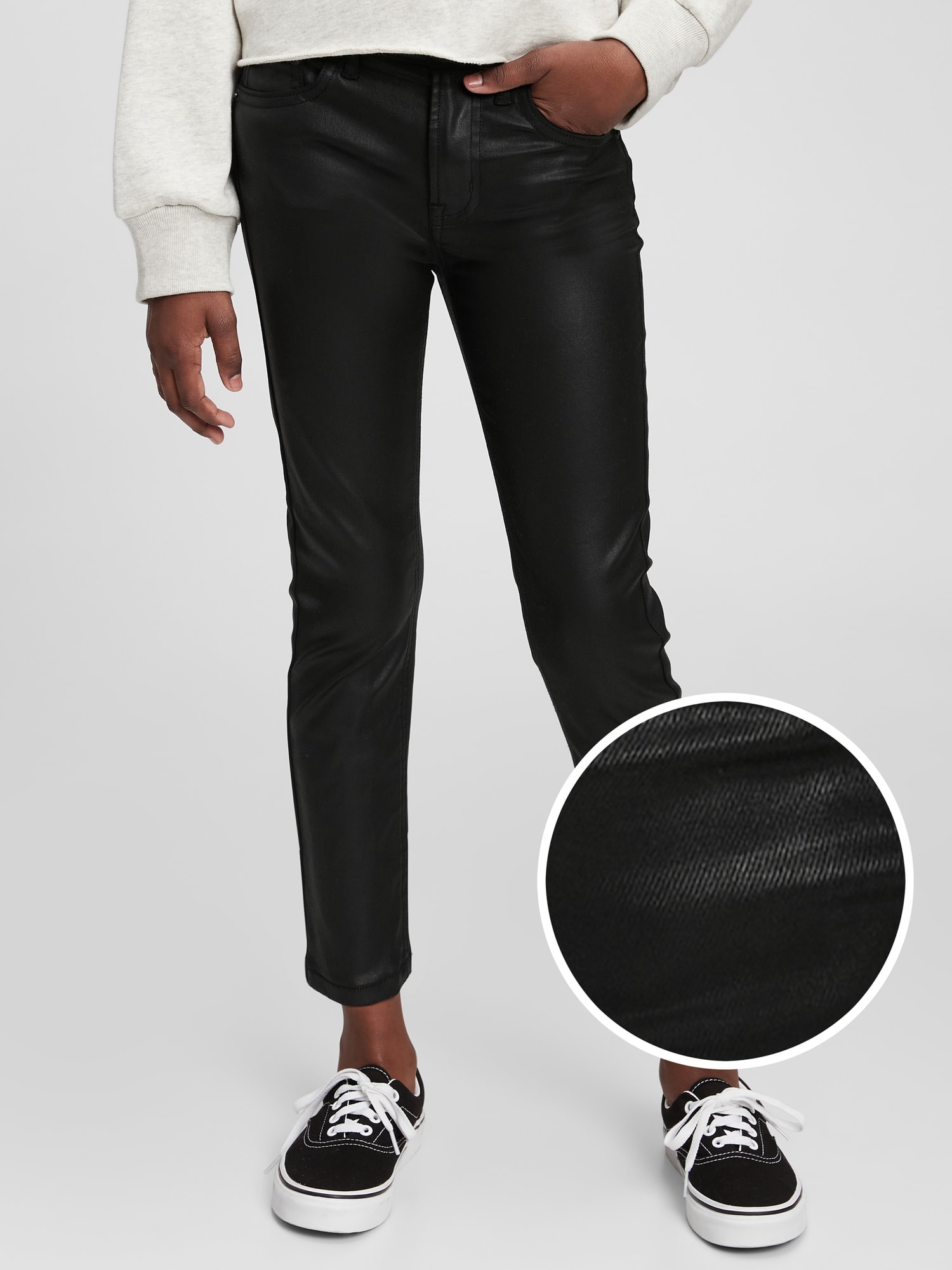 Kids High Rise Pencil Slim Ankle Jeans