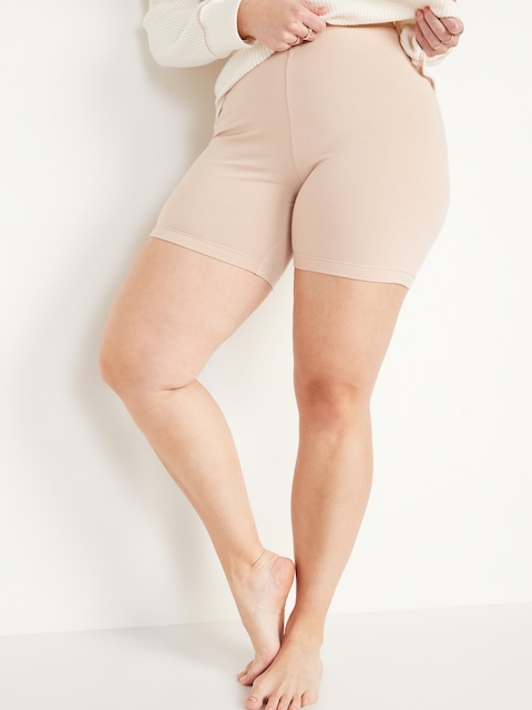 High-Waisted Jersey Biker Shorts -- 6-inch inseam